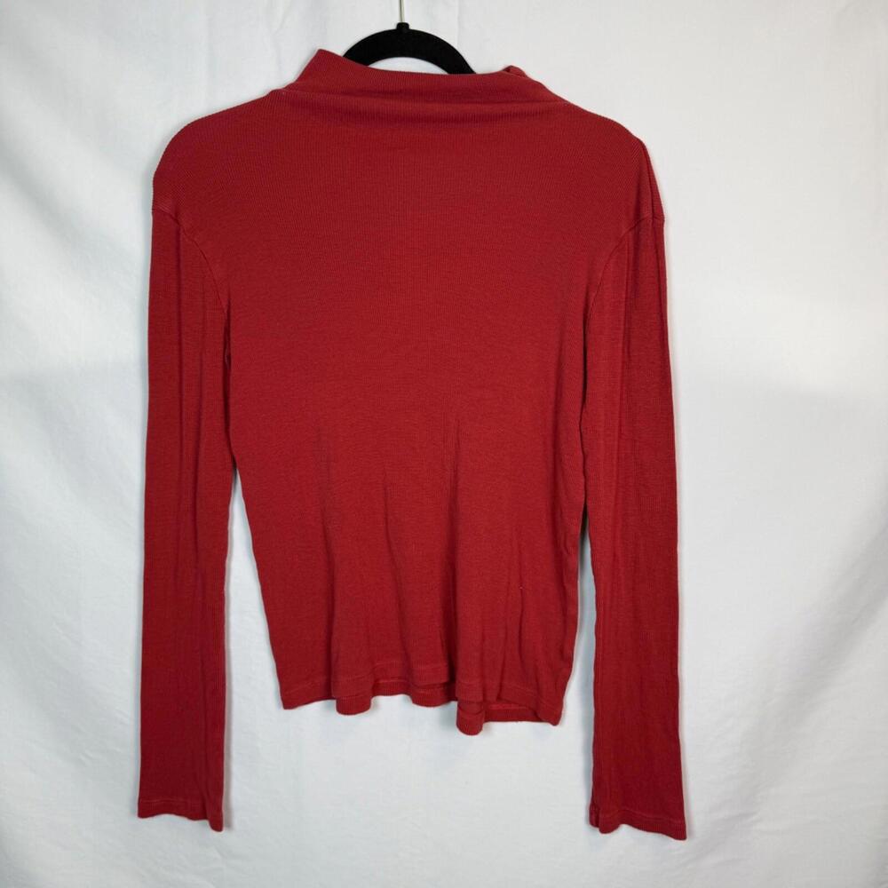 Saks‎ Fifth Ave Mock Neck Long Sleeve Burnt Orange Size S
